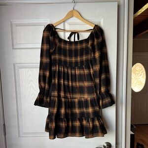 Pink Lily Fall Plaid Dress